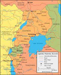 It is home to one of the most diverse and concentrated ranges of african fauna including the highly endangered mountain gorilla and the endangered common chimpanzee. Uganda Map And Satellite Image