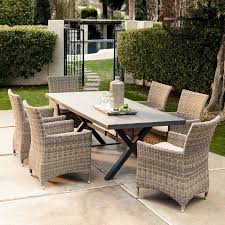 Belham Living Bella All Weather Wicker 7 Piece Patio Dining Set Seats 6 Walmart Com Patio Dining Set Patio Set Patio Dining