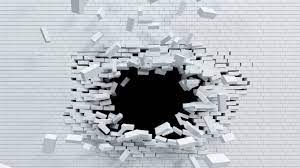 Black And White Font Monochrome Wall Brick 3d Digital Art Destroyed Destroy Brick Wall Hole 5k Wallpaper Hdwallpaper Des Wallpaper Artwork Abstract