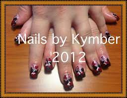 Hand Painted Cascading Hearts On Hand Painted French Over Acrylic Nails Devon Looks Hot Nails Acrylic Nails Nail Art