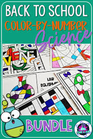 Back To School Science Color By Number Activity Bundle Middle School Science Teacher Middle School Science Classroom Science Bundle