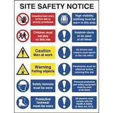 Construction Site Safety Sign With 2 Prohibition 2 Warning 8 Mandatory Mess Construction Site Safety Health And Safety Poster Occupational Health And Safety