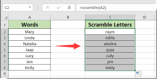 Word jumbles come with clues and scrambled letters. How To Scramble Letters In Words In Excel