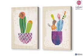 تابلوه مودرن صبار سفير ارت للديكور cactus wall art wall art cactus