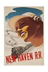 New Haven Rail Road Ski Travel Poster Snow Train Giclee Print Allposters Com In 2020 Vintage Ski Posters Vintage Posters Travel Posters