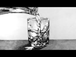 How To Draw A Glass Of Water With Water Pouring Into It Narrated 3d Drawing Techniques 3d Drawings Drawings