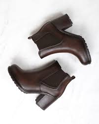 Black Booties With Brown Heel Chunky Heel Vegan Leather Chelsea Boots In Dark Brown Chelsea Boots Brown Chelsea Boots Dark Brown Chelsea Boots