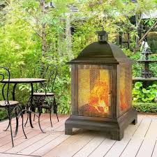 Feuerstelle Gartenkamin Feuerlaterne Gartenofen Stahl Bruniert Terrassenkamin Gartenofen Feuerstelle Kamin