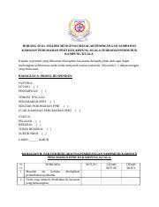 Borang pk 07 3 contoh format minit mesyuarat. Contoh Borang Soal Selidik 2 Docx Borang Soal Selidik Mengenai Masalah Pembuangan Sampah Di Kawasan Perumahan Pprt Di Kampung Kuala Terhadap Penduduk Course Hero