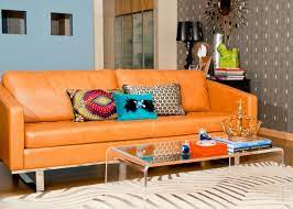 Finest orange leather sofa model. Light Brown Leather Couch Photo Wodzislaw Decor