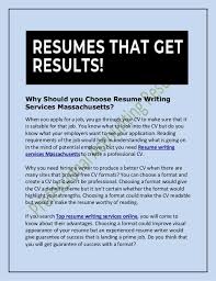 Why Should You Choose Resume Writing Services Massachusetts