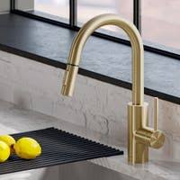 Forious gold kitchen faucet with pull down sprayer, kitchen faucet sink faucet with pull out sprayer, single hole and 3 hole deck mount, single handle copper kitchen faucets, champagne bronze. Buy Gold Finish Kitchen Faucets Online At Overstock Our Best Faucets Deals