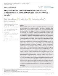 John carmi parsons and bonnie wheeler. Pdf Do You Hear What I See Vocalization Relative To Visual Detection Rates Of Hawaiian Hoary Bats Lasiurus Cinereus Semotus