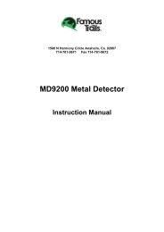 Famous trails metal detector user manual w formacie pdf, pobierz za darmo. Md3006 Md7012 Instructional Sheet Famous Trails