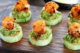Here's the thing about shrimp: Low Carb Avocado Shrimp Cucumber Appetizer Yummy Healthy Easy