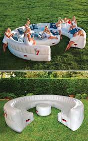 Lvtxiii inflatable stool ottoman footrest with handle and air pump, all weather foot rest for kids or adults, indoor or outdoor use for home patio garden and camping, d21 x h9 , delancey lagoon. The Instant Summer Event Sofa This Is The Inflatable Outdoor Sofa That Provides Instant Comfortable Seating Fo Inflatable Furniture Outdoor Cool Pool Floats