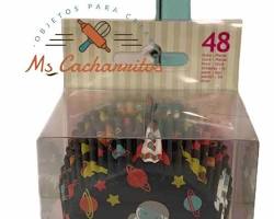 Imagen de Cápsulas Papel Cupcake Espacio 48u FunCakes