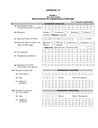 Download as docx, pdf, txt or read online from scribd. Form D Memorandum Of Marriage Fill Online Printable Fillable Blank Pdffiller