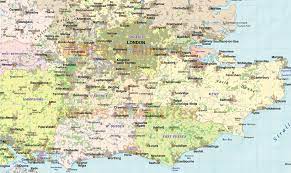 Visit our site for maps of all regions. Digital Vector South East England Map With Strong Shaded Relief In Illustrator Cs And Editable Pdf Vector Format