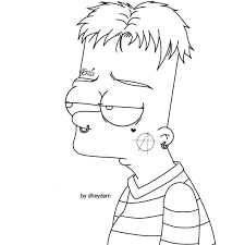 Desenho 'simpson' criado por offlyne no mural livre do gartic. Heartbroken Sad Bart Simpson Coloring Pages Novocom Top