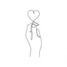 Heart Drawing Design Continuous Thin Vector Graphic Linear Art Valentine Love Trendy Minimalistic Sketch Continuous Line Drawing Line Drawing Line Art Drawings