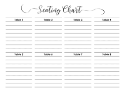 Wedding Seating Chart Editable Pdf Word Excel
