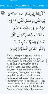 Yakni turun sesudah rasulullah hijrah ke madinah, tepatnya tahun 9 hijrah. Bagaimana Isi Al Hujurat Ayat 12 Tajwid Beserta Artinya Brainly Co Id