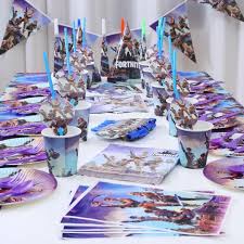 Fortnite Vaisselle Jetable Fournitures D Anniversaire Ustensiles Biode Yavoir Vaisselle Jetable Decoration Table Anniversaire Decoration Fete Anniversaire