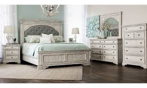 This set includes one queen storage bed, one dresser with mirror and one nightstand. Haynes Furniture Highland Park White Upholstered Bedroom Sets