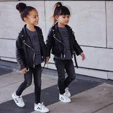 Girl Outfit Ideas Leather Jacket City Style Outfits Kids Outfits Girls Kids Leather Jackets Twin Girls Outfits