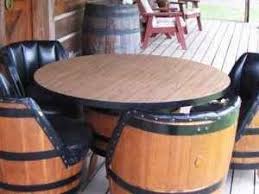 Whiskey Barrel Table And Chairs Whiskey Barrel Table Barrel Table Wine Barrel Decor