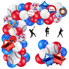 Baseball themed birthday party decor red navy white balloons lanterns baseball photo props sports mvp rookie boy party supplies. Kids Baseball Sport Fans Bday Party Favor Baseball Themed Party Supplies Ny Mets Cake Decor Lynheva Glitter Baseball Happy Birthday Cake Topper Cake Toppers Toys Games Innovatordiaries Com