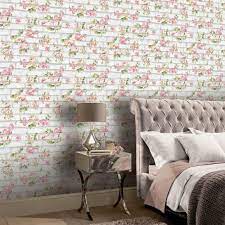 Compare prices on popular products in home decor. Arthouse Shabby Chic Floral Brick Pink White Wallpaper 907605