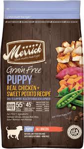 Merrick Grain Free Puppy Chicken Sweet Potato Recipe Dry Dog Food 4 Lb Bag