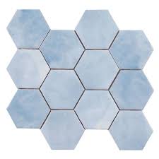 Comptoir Du Cerame Vous Propose Le Carreau Hexagonal Ho0810005 Bleu Clair Sur Maille De 23 2x26 4 Cm Superb Carrelage Hexagonal Comptoir Du Cerame Carrelage
