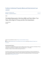 The Naked Newscaster, Girls Gone Wild, and Paris Hilton: True Tales of the  Right of Privacy and the First Amendment