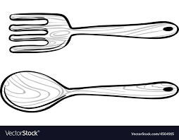 Colorful black white fork spoon coloring book illustration. Pair Of Fork And Spoon In Simple Design Download A Free Preview Or High Quality Adobe Illustrator Ai Eps Pdf A Forks And Spoons Fork Coloring Pages For Kids