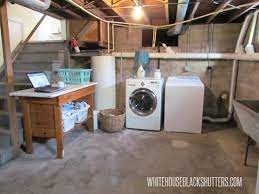 Keep in mind that the heavy weight and large size of the. Basement Laundry Room Clean Up White House Black Shutters