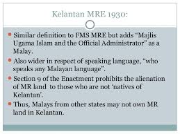 Enactment of a law by robert b. Malay Reservation Land