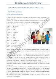 When you need to see a cellular tower location map to find your nearest cell tower, there are a few options, as shown by wilson amplifiers. Reading Comprehension Mobile Phones Facebook Esl Worksheet By Angelique1991