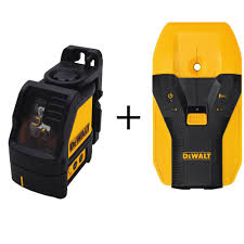This feature allows the laser to extend range of leveling from 30 feet to 165 feet with a dw0892 detector. Dewalt Green Cross Line Laser Level With Bonus Stud Finder Dw088cgw0150 The Home Depot In 2021 Stud Finder Laser Level Dewalt