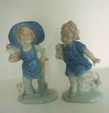 Vintage Ann Shaffer Boy & Girl Ceramic California Pottery Figurines
