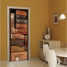 Sticker Porte Ondoor Valises 83 X 204 Cm Autocollants De Porte Porte Valise Decoration Maison