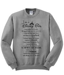Black And White Sweatshirt For Girls I Am A Disney Girl Sweatshirt Girl Sweatshirts Disney Girls Sweatshirts