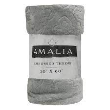 Gray Amalia Embossed Plush Throw At Home