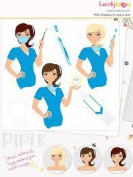 Woman Dentist Character Clipart Dental Care Illustration Hygienist Dental Assistant Tooth Care Blonde Brunette Auburn P Dental Clip Dentist Dental Care