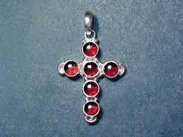 Small Almandine Garnet Cross Pendant Red Garnet Jewelry Garnet Jewelry Red Garnet Earrings