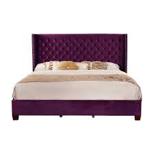 Nathaniel Home Aliyah Button Tufted Platform Bed Purple Bedding Purple Headboard Upholstered Platform Bed