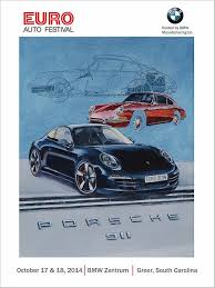 Euro Auto Festival Poster Vintage Motorcycle Art Automotive Illustration Car Illustration