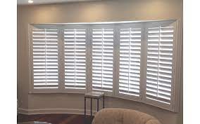 If you have beautiful bay windows at your house, why cover them up with curtains when you can increase their beauty with shutters? Bay Window Shutters In Houston Sunburst Shutters Houston Tx
